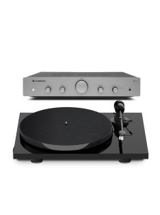   Pro-Ject E1 Phono + Cambridge Audio AX A25 - lemezjátszó és sztereó erősítő /fekete/