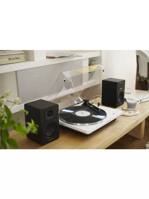 Audio-Technica LP70XBT - automata lemezjátszó szíjhajtással és Bluetooth kapcsolattal /fehér-ezüst/