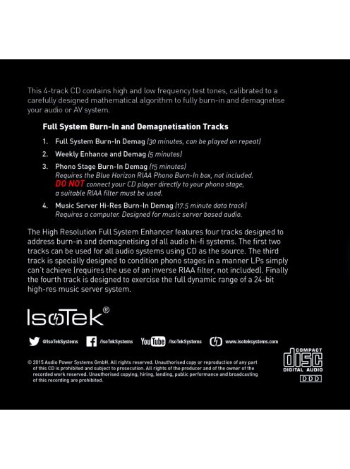 IsoTek Full System Enhancer / rendszerfinomító CD