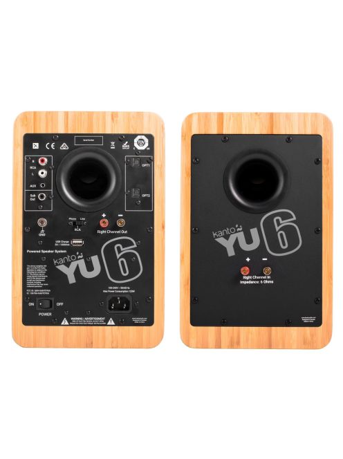 Kanto Audio YU6 Aktív Bluetooth hangfal /Bambusz/