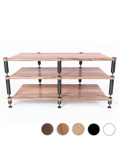 NEO Dupla Tripod HiFi állvány - Rozsdamentes Acél lábakkal, lakkozott polcokkal /98-322 mm/