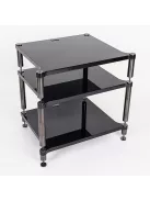 NEO QUATTRON HiFi állvány - fényes polcokkal, rozsdamentes acél lábakkal /98-322 mm/