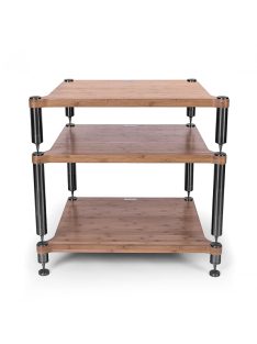   NEO QUATTRON HiFi állvány - fényes polcokkal, feketített acél lábakkal /98-322 mm/