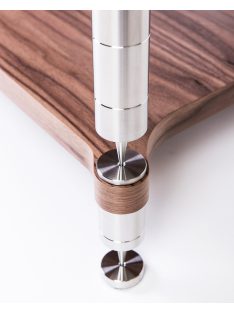   NEO QUATTRON HiFi állvány - fényes polcokkal, feketített acél lábakkal /98-322 mm/