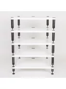 NEO QUATTRON HiFi állvány - fényes polcokkal, feketített acél lábakkal /98-322 mm/
