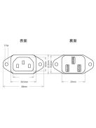 Oyaide Power Inlet PP beépíthető hálózati IEC aljzat