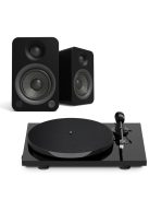 Pro-Ject E1 + Kanto YU4 - Mikro hifi Bluetooth, optikai bemenettel és lemezjátszóval /fekete, fekete/
