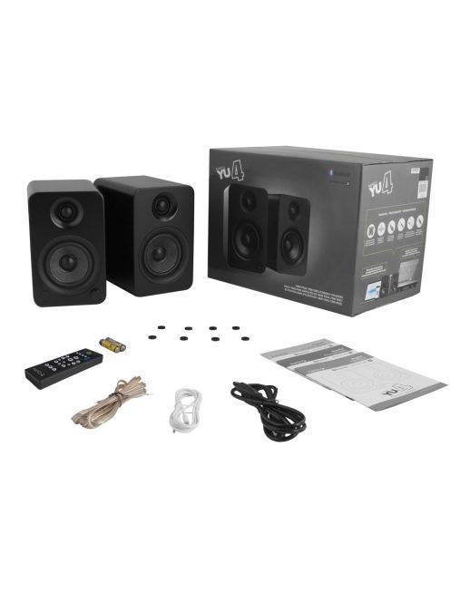 Pro-Ject E1 + Kanto YU4 - Mikro hifi Bluetooth, optikai bemenettel és lemezjátszóval /fekete, fekete/