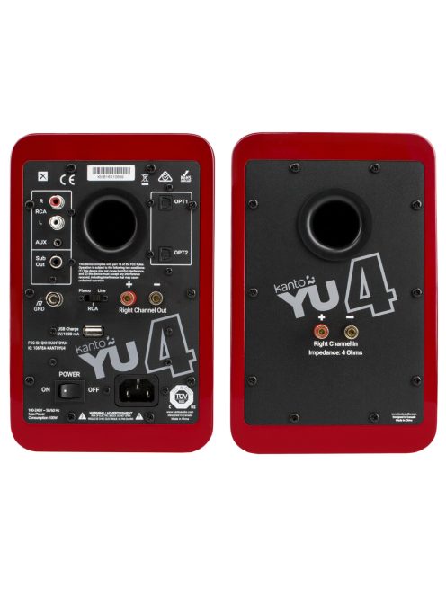 Pro-Ject E1 + Kanto YU4 - Mikro hifi Bluetooth, optikai bemenettel és lemezjátszóval /fekete, vörös/