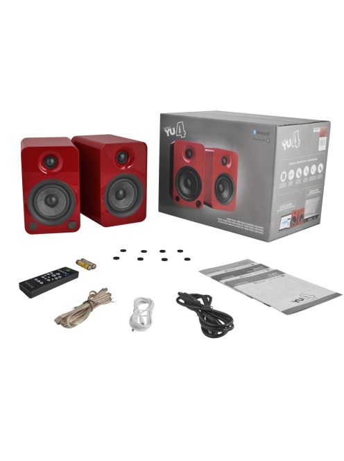 Pro-Ject E1 + Kanto YU4 - Mikro hifi Bluetooth, optikai bemenettel és lemezjátszóval /fekete, vörös/