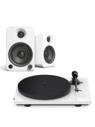 Pro-Ject E1 + Kanto YU4 - Mikro hifi Bluetooth, optikai bemenettel és lemezjátszóval /fehér, fehér/