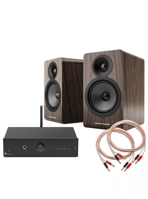 Pro-Ject Stereo Box E, Acoustic Energy AE100 mkII  - Komplett hifi összeállítás /fekete-dió/