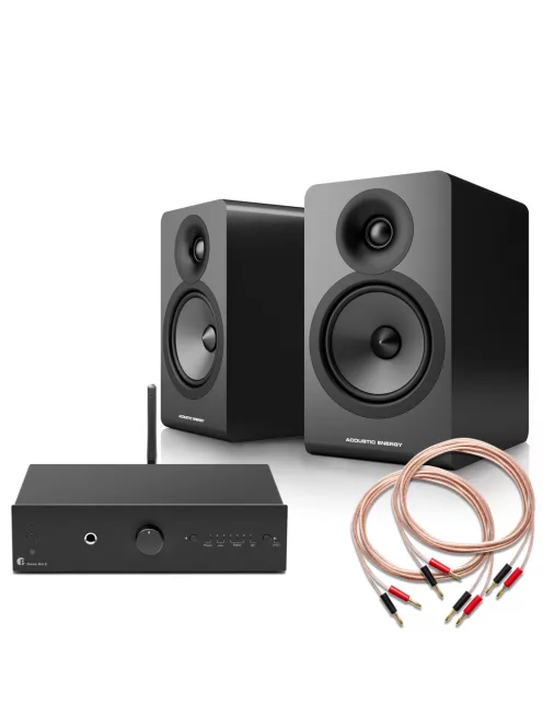 Pro-Ject Stereo Box E, Acoustic Energy AE100 mkII  - Komplett hifi összeállítás /fekete-fekete/
