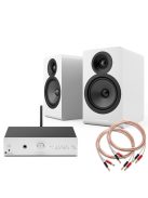Pro-Ject Stereo Box E, Acoustic Energy AE100 mkII  - Komplett hifi összeállítás /ezüst-fehér/