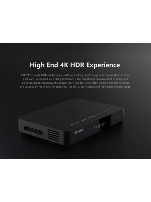Zidoo Z9X 4K, HDR, HDR+, Dolby Vision médialejátszó, Roon támogatással
